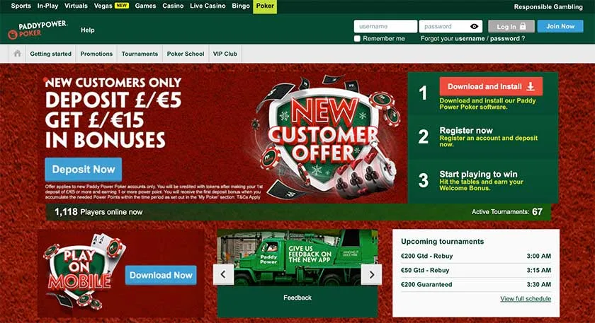 Paddy Power live casino